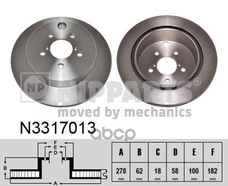 Диск Торм Subaru Forester (Sj) 2.0 2013- Nipparts арт. n3317013