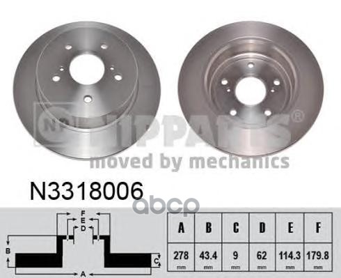 Диск Торм Suzuki Sx4  Swift Iii Nipparts арт. n3318006
