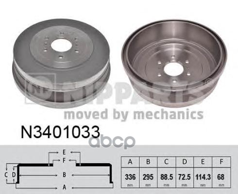 Барабан Тормозной Nissan Navara 05- Nipparts арт. N3401033