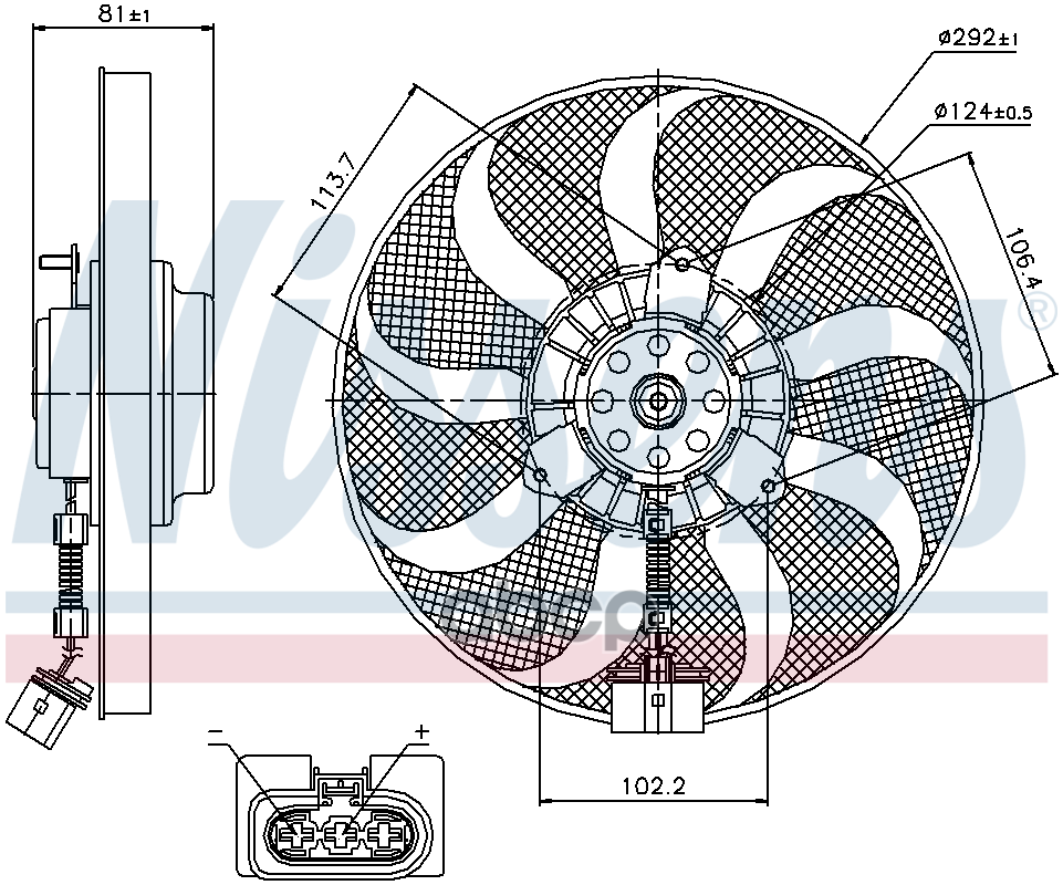 Вентилятор SKODA OCTAVIA I (1U) (96-) 1.4 i 16V Nissens арт. 85715