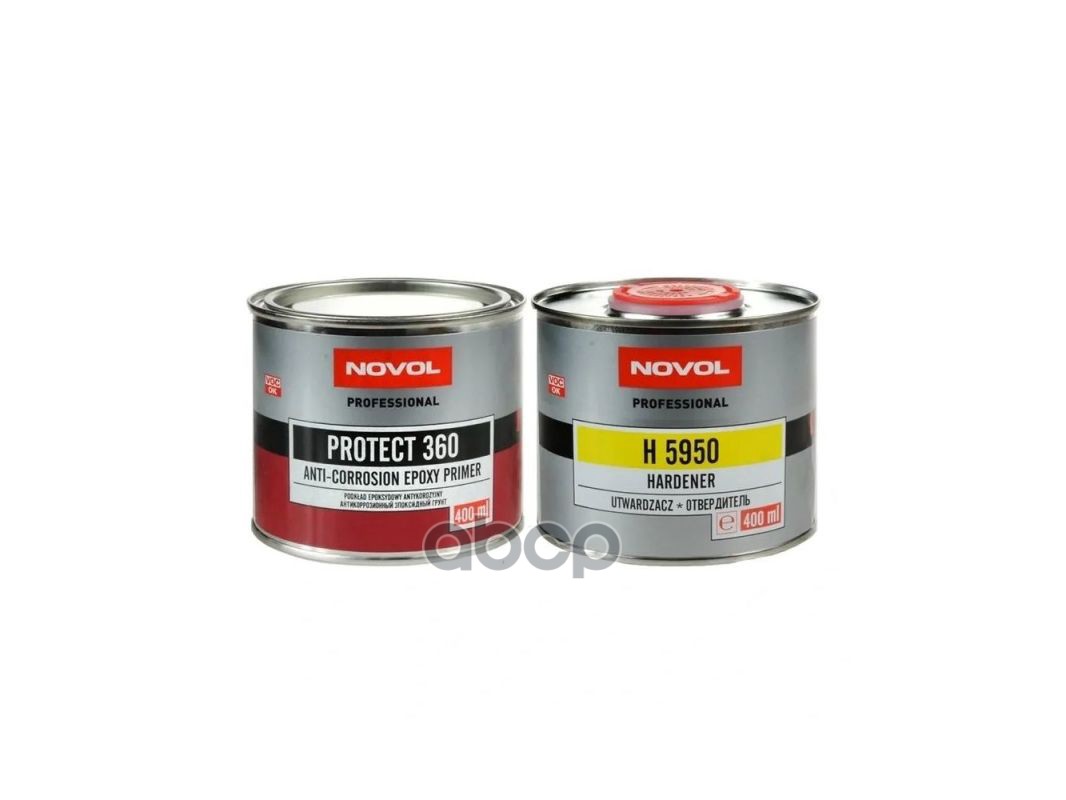 Грунт Эпоксидный 0,4Л + 0,4Л - Двухкомпонентный Антикоррозионный Эпоксидный Грунт Protect 360, Серый, В Комплекте С Отвердите...