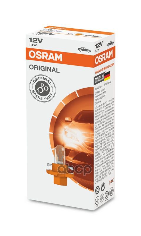 Лампа накаливания 12V 1,1W BX8,4d оранжевый цоколь 2473MFX6 Osram арт. 2473MFX6