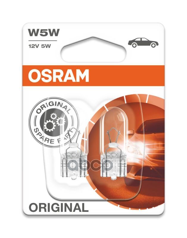 Заменен на 2825-2BL Лампа W5W (5W) W2,1x9,5d Original блистер 2шт 12V 2825-02B 4050300925684 Osram арт. 2825-02B
