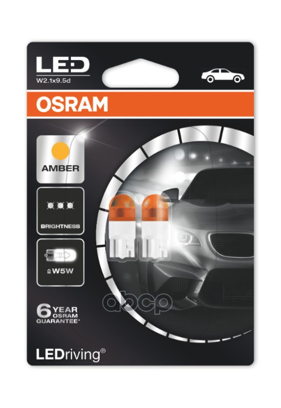 Лампа Led W5w Amber 2Шт 2855Ye-02B 4008321875600 Osram арт. 2855YE-02B