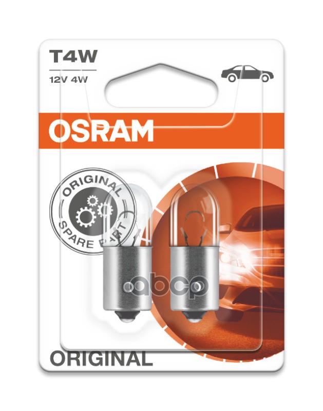Лампа 12V T4W 4W BA9s OSRAM ORIGINAL LINE 2 шт. блистер 3893-02B Osram арт. 3893-02B