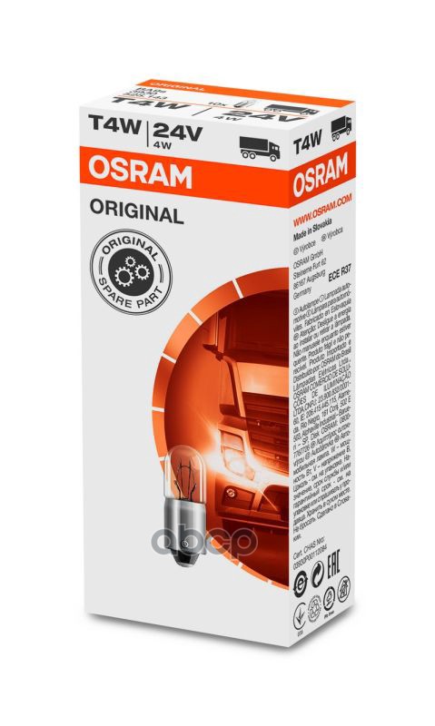 Лампа T4W (4W) BA9s Original 24V 3930 4050300838366 Osram арт. 3930