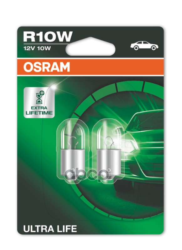 Комплект Ламп R10w 12V 10W Ba15s Ultra Life 4 Года Гарантии 2Шт.(1К-Т) Osram арт. 5008ULT02B