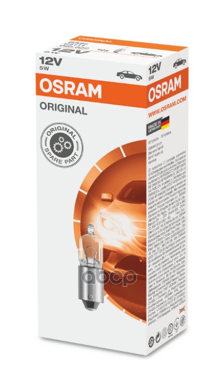 Лампа 64111 MINIWATT H5W 12V (5W) BA9s с повышенной светоотдачей Osram арт. 64111