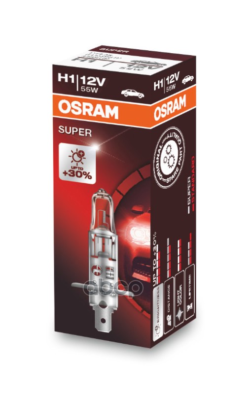 Лампа г/с H1 (55W) P14.5s Super +30% 12V 64150SUP 4050300479408 Osram арт. 64150SUP