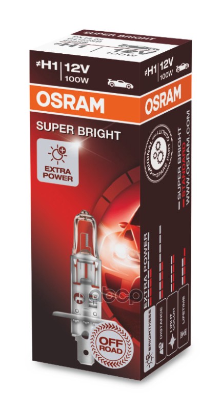 Лампа H1 12V-100W (P14,5S) Super Bright Osram арт. 64152SB