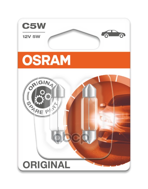 Лампа 6418-02B C5w 12V (5W) Sv8 5-8 Двухцокольная  35 Мм  2 Шт. В Блистере Osram арт. 6418-02b