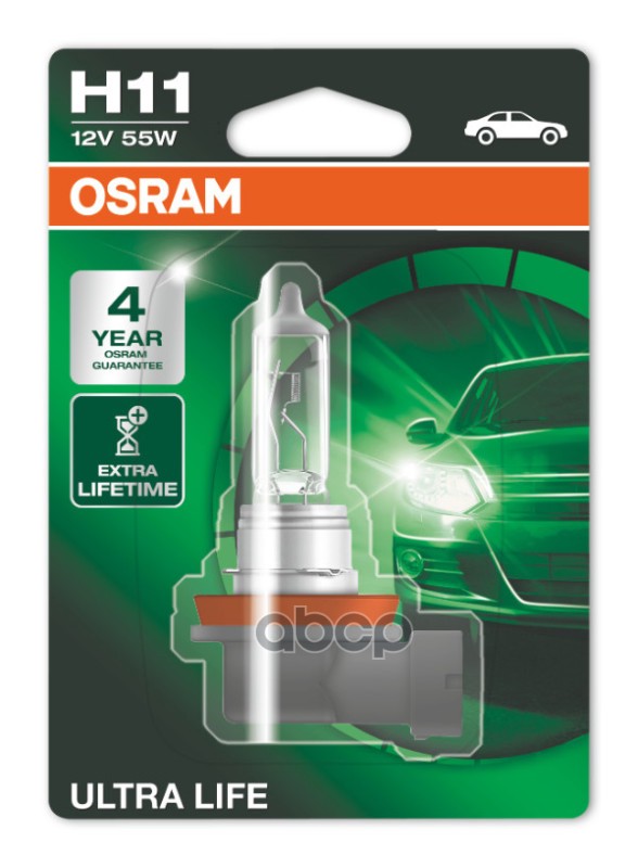 Лампа H11 ULTRA LIFE 12V  55W PGJ19-2 (блистер 1 шт.) Osram арт. 64211ult-01b