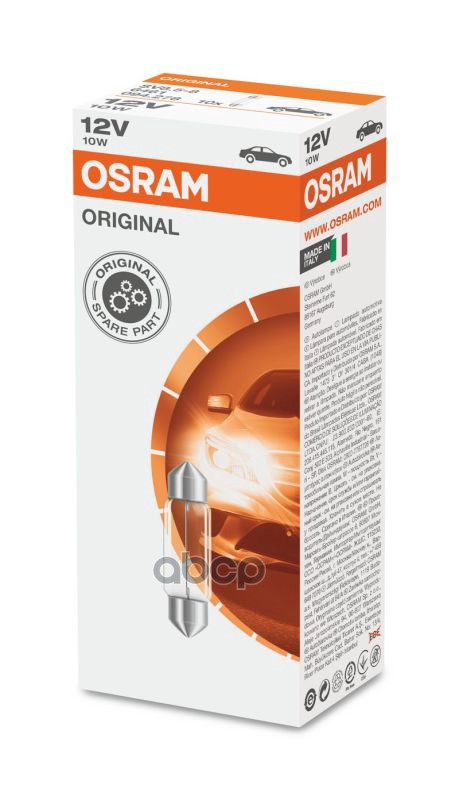 Лампа накаливания сигнальная C5W T11 SV8.5-8 12V картон 10шт цена за 1шт Osram арт. 6461