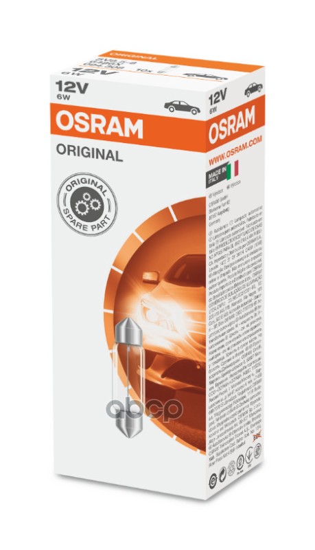 Лампа С6w (6W) Sv8,5-8 Двухцокольная 35Мм (Minixen) 12V 6486X 4008321094292 Osram арт. 6486X