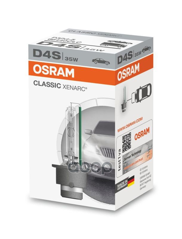 Лампа ксеноновая головного света D4S P32d-5 4300K Classic 42V 35W Картон 1шт Osram арт. 66440CLC