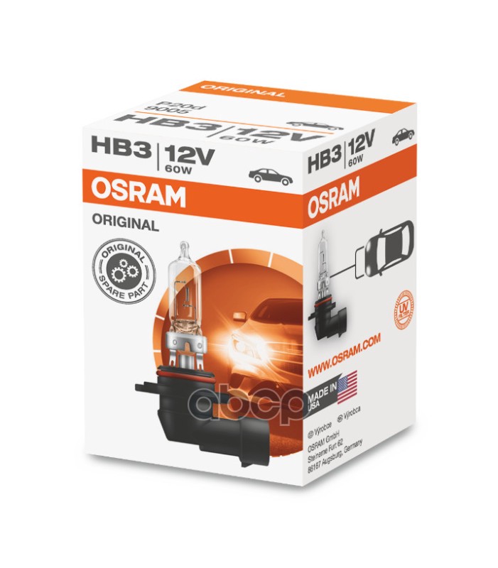 Лампа г/с HB3 (60W) P20d 12V 9005 4050300137193 Osram арт. 9005