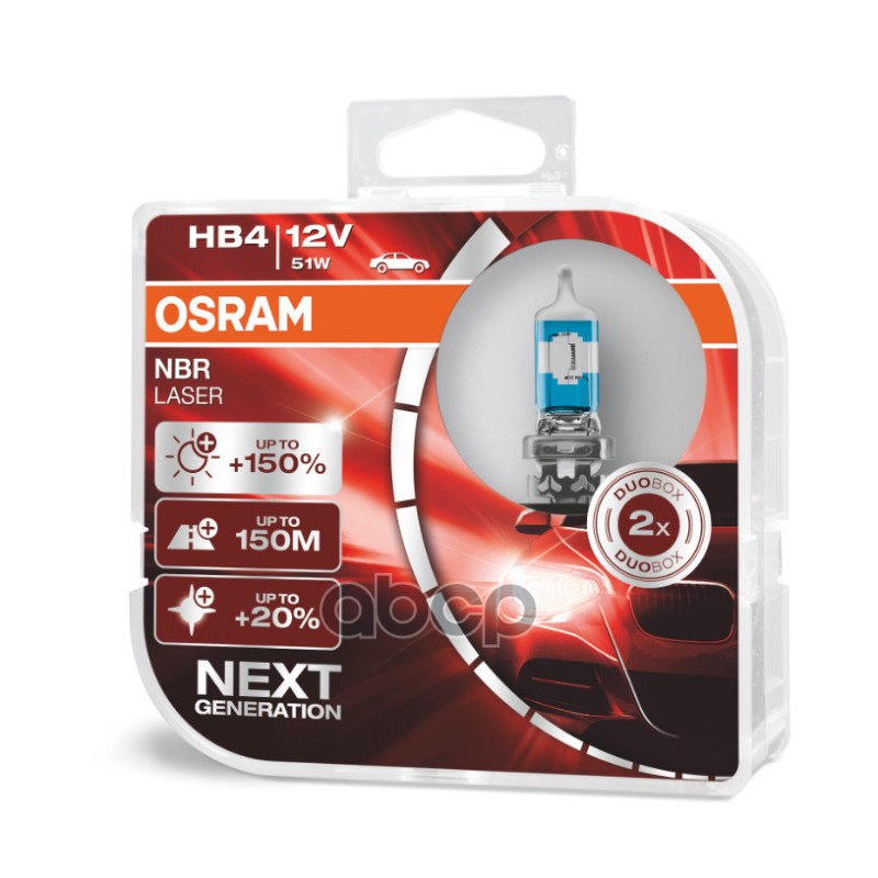Лампа 12V HB4 51W P22d OSRAM NIGHT BREAKER LASER 9006NL-HCB Osram арт. 9006NL-HCB