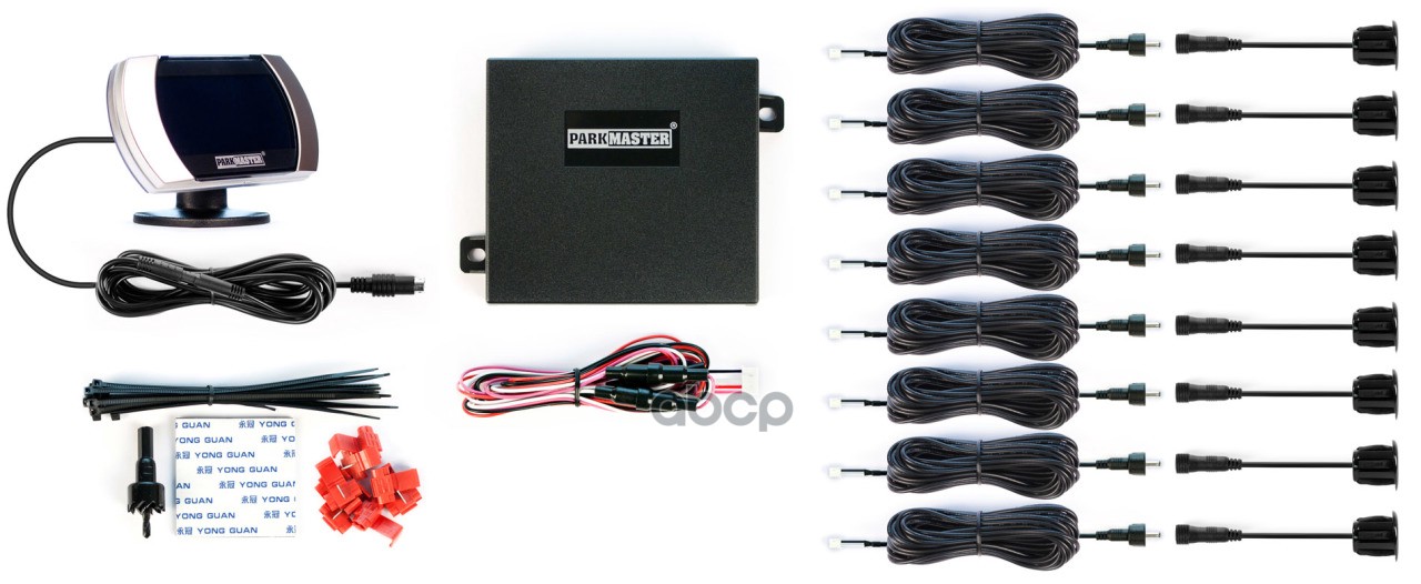 Парковочный радар PARKMASTER 8-FJ-27 black, 8 датчиков ,передний и задней бампер PARKMASTER арт. 8-FJ-27 b