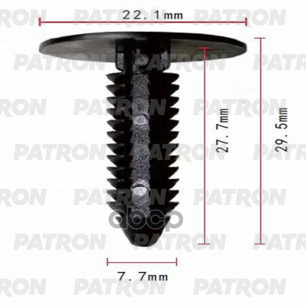 Клипса пластмассовая GM,CHRYSLER применяемость: крепление обшивки PATRON арт. P370755