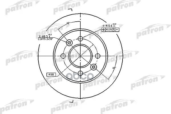 Диск Тормозной Задн Renault: Laguna 93-01, Laguna Grandtour 95-01, Safrane I 92-96 PATRON арт. PBD1030