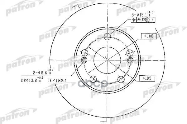 Диск Тормозной Передн Renault: Safrane I 92-96, Safrane Ii 96-00 PATRON арт. PBD1036
