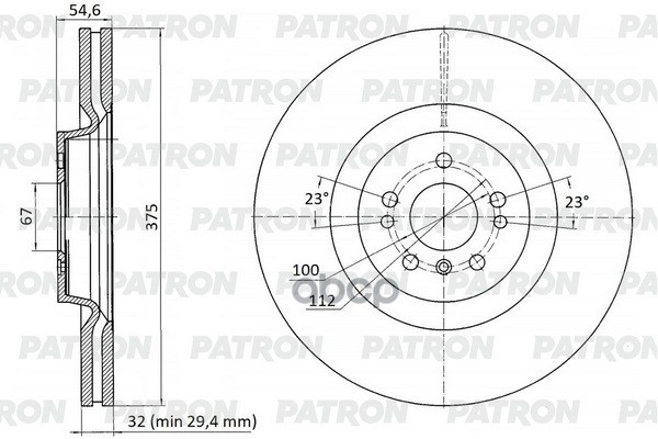 Диск Тормозной Передн. Mb: Gl-Class (X164) 06- , M-Class (W164) 05- , R-Class 06- Pbd1113 PATRON арт. PBD1113