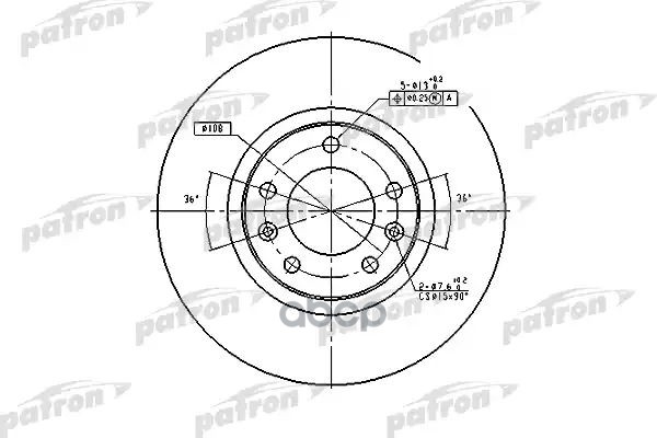 Диск Тормозной Передн Citroen: Xm 89-94, Xm 94-00, Xm Break 91-94, Xm Break 94-00, Peugeot: 605 89-99 PATRON арт. PBD1225