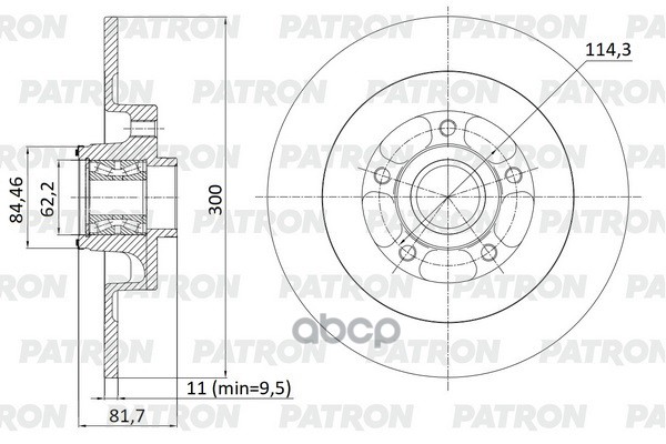 Диск Тормозной Зад. Renault Laguna Iii (Bt0/1) 07- (+ Подш + Кольцо Абс) PATRON арт. PBD1424