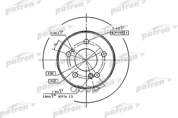 Тормозной диск PBD1583 (DF1583) PATRON арт. PBD1583