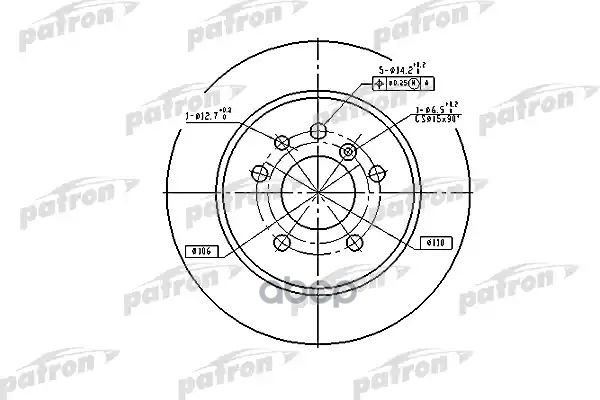 Диск Тормозной Задн Opel: Omega A 86-94, Omega A Универсал 86-94, Senator B 87-93 PATRON арт. PBD1613