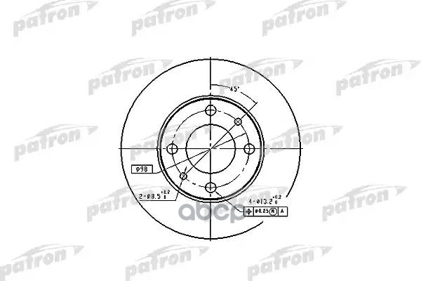 Диск Тормозной Передн Fiat 124 66-75, 124 Familiare 67-75, 124 Spider 66-77, 124 Купе 67-76, 125 67- Patron Pbd1721 PATRON ар...