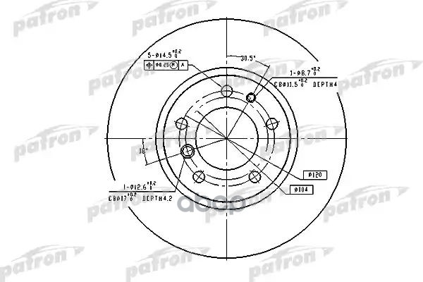 Диск Тормозной Передн Bmw: 5 88-95, 5 Touring 93-97 PATRON арт. PBD2555