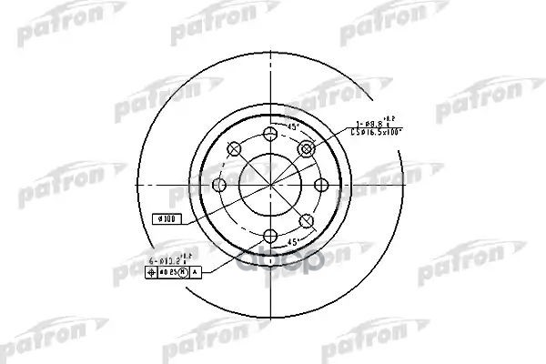 Диск Тормозной Передн Volvo: 440 K 88-96, 460 L 88-96, 480 E 86-96 PATRON арт. PBD2564