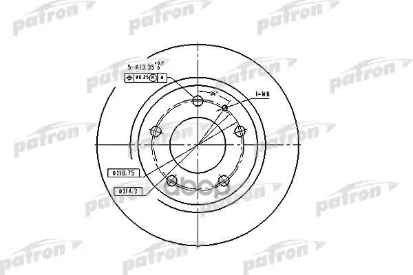 Тормозной диск PBD2705 (DF2705) PATRON арт. PBD2705
