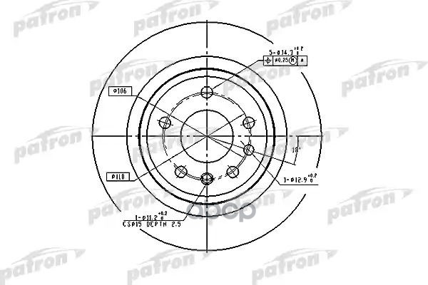 Диск тормозной задн PBD2714 PATRON арт. PBD2714