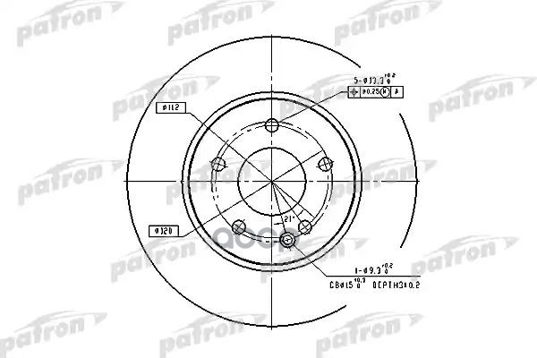 Диск тормозной передн PBD2779 PATRON арт. PBD2779