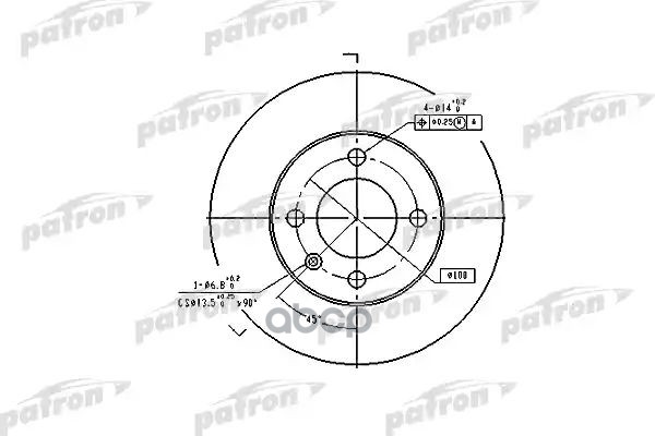 Диск Тормозной Передн Seat: Arosa 97-04, Vw: Lupo 98-05, Polo 94-99, Polo 99-01, Polo Фургон 94-99, Polo Фургон 92-94 PATRON ...