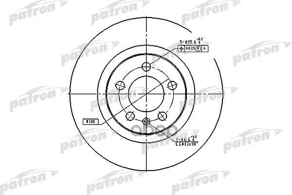 Диск тормозной передн BRILLIANCE V5 -  1.6   AUDI A3 96- SKODA OCTAVIA 96-, PATRON арт. PBD4027