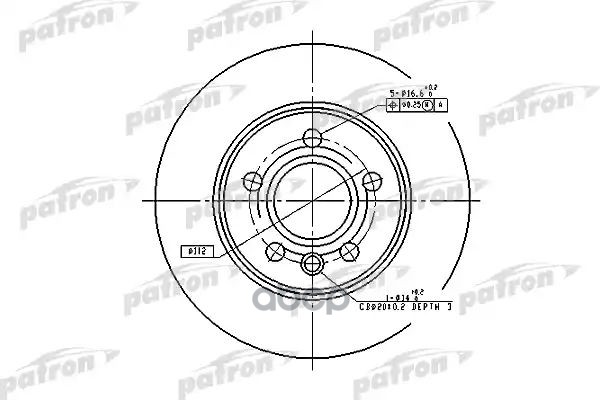 Тормозной диск PBD4047 (DF4047) PATRON арт. PBD4047