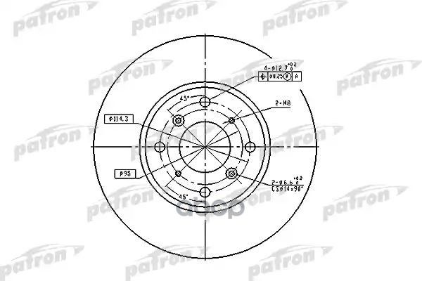 Диск Тормозной Передн Honda: Accord Vii 98-02, Accord Vii Aerodeck 98-, Accord Vii Hatchback 99-02 PATRON арт. PBD4151