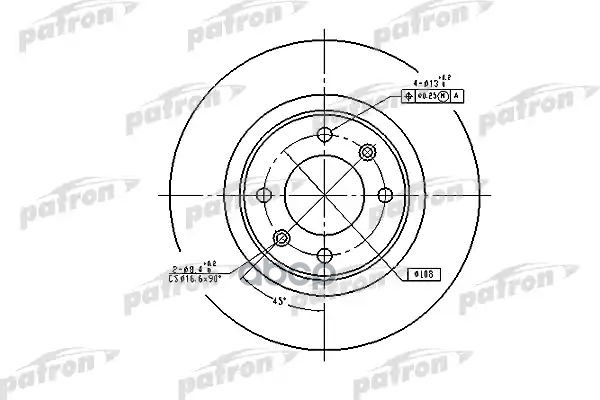 Диск Тормозной Задн Citroen: C5 01-04, C5 04-, C5 Break 01-04, C5 Break 04- PATRON арт. PBD4215