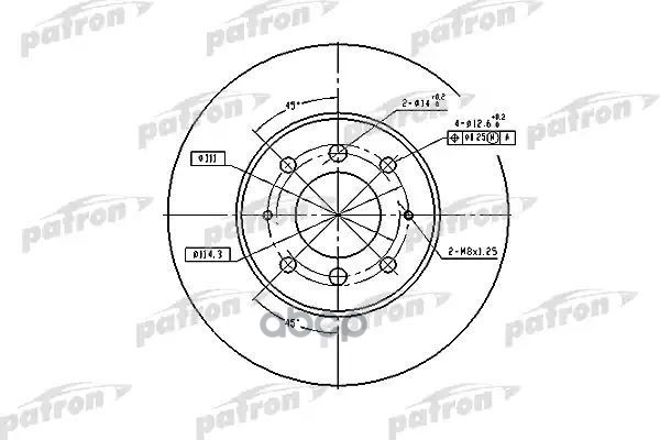 Диск Тормозной Передн Mitsubishi: Galant Vi 96-00, Galant Vi Универсал 96-00 PATRON арт. PBD4345