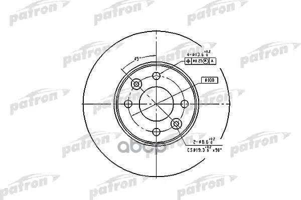 Диск тормозной передн PBD4364 PATRON арт. PBD4364