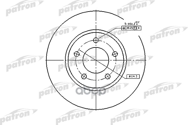Диск тормозной передн PBD53002 PATRON арт. PBD53002