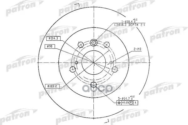 Диск тормозной PBD7005 PATRON арт. PBD7005