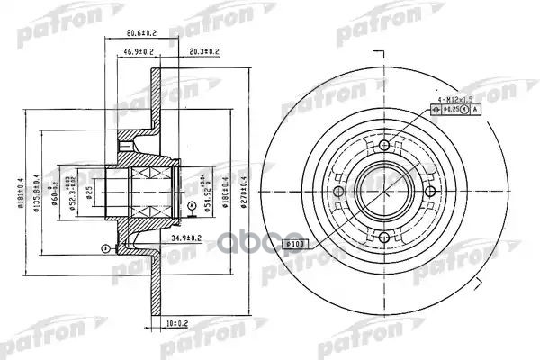 Диск Тормозной Задн C Подшипником И Кольцом Abs (1 Шт) Renault: Scenicmegane 1.4-2.0Idci 03 Pbd7018 PATRON арт. PBD7018