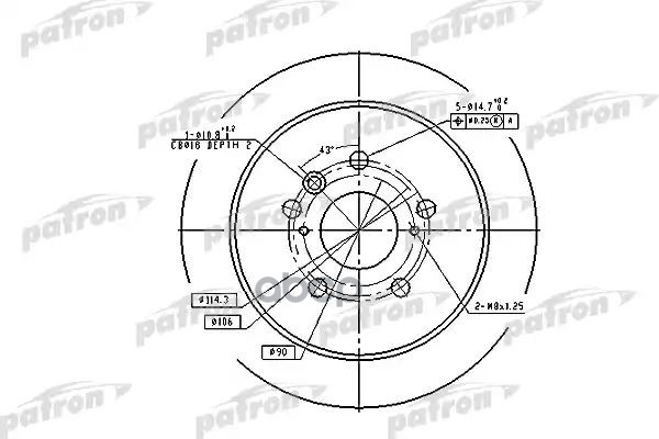 Диск Тормозной Задн Lexus: Rx 03-,  Toyota: Harrier 00- PATRON арт. PBD7257