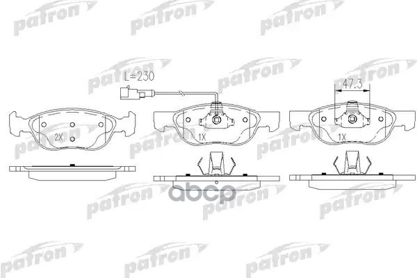 Колодки Тормозные Дисковые Передн Alfa Romeo: 145 96-01, 146 96-01 PATRON арт. PBP1137