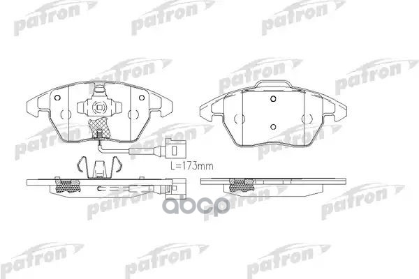 Колодки тормозные дисковые передн PBP1728 PATRON арт. PBP1728