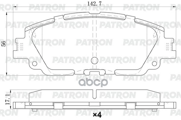 Колодки тормозные дисковые пер. TOYOTA Camry/RAV4 17- / LEXUS ES/UX 18- PBP280 PATRON арт. PBP280